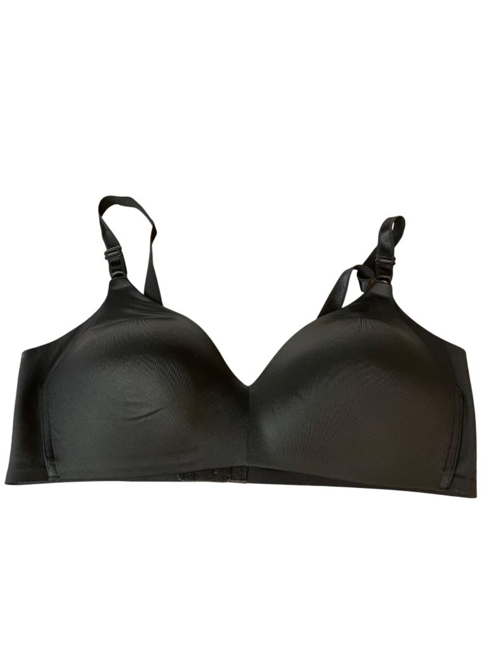 Warners No Side Effects Wireless Lightly Lined T-Shirt Bra Black Sz 38C 01056